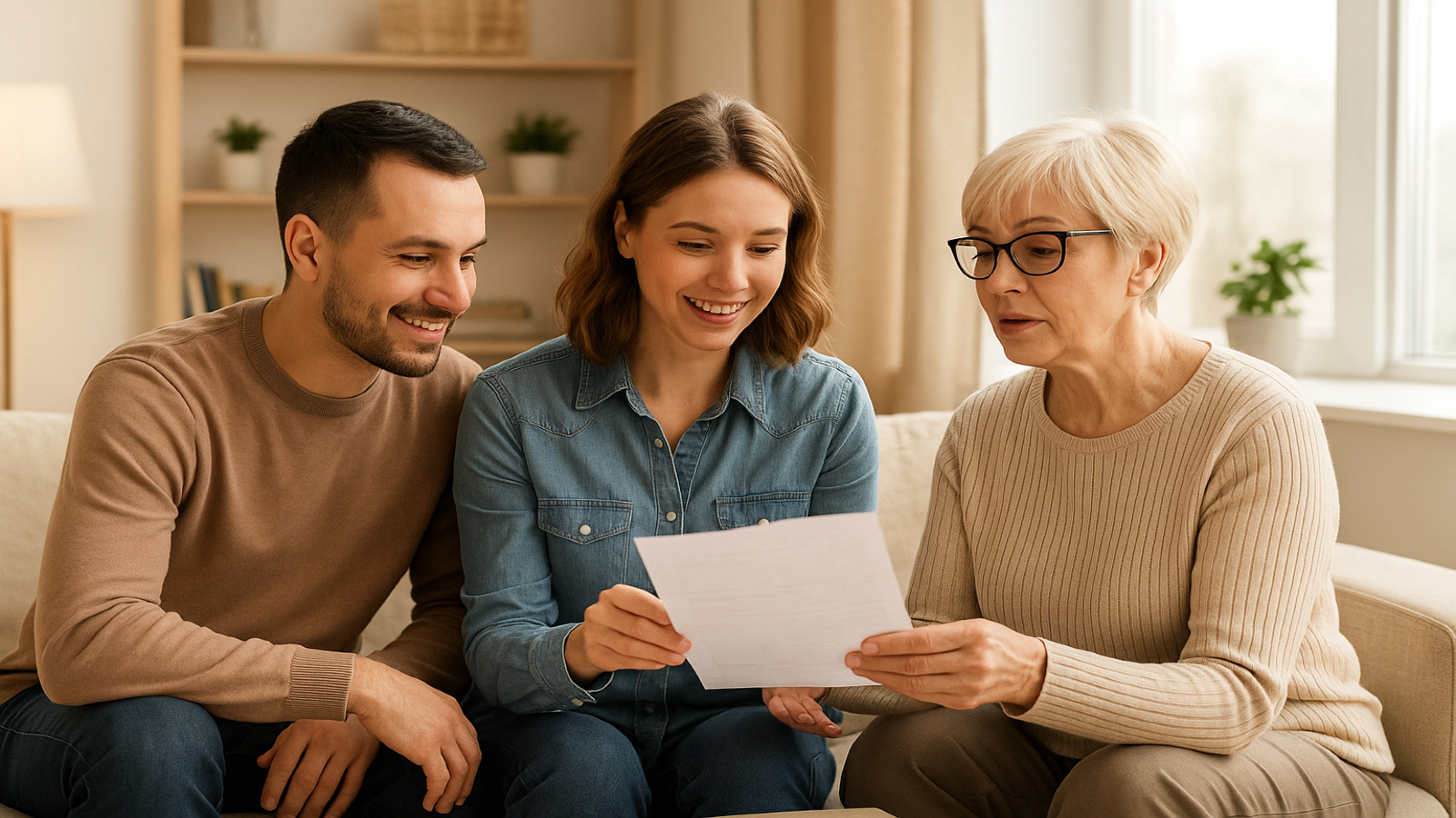 Οικογένεια  συζητά ενεργειακή αναβάθμιση σπιτιού το 2025